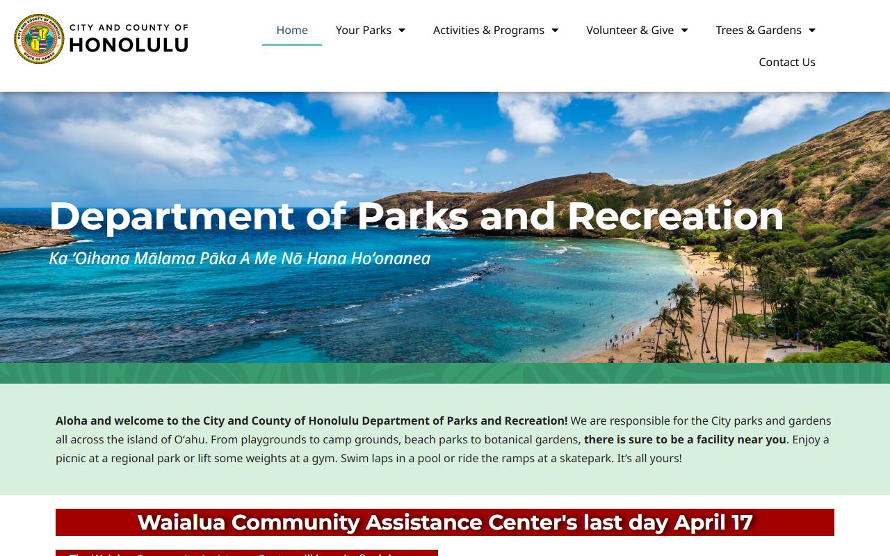 Kaneohe Residents Directory parks and recreation permits